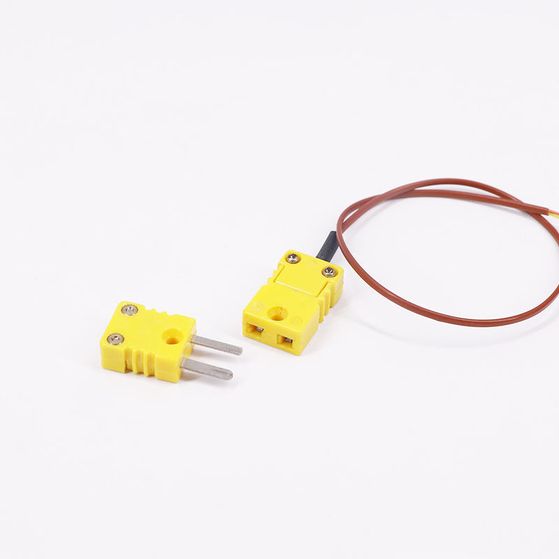 Коричневый двухпроводной удлинительный кабель для измерения температуры в оболочке из ПТФЭ с разъемом для термопары для прямого контакта с датчиком К-типа